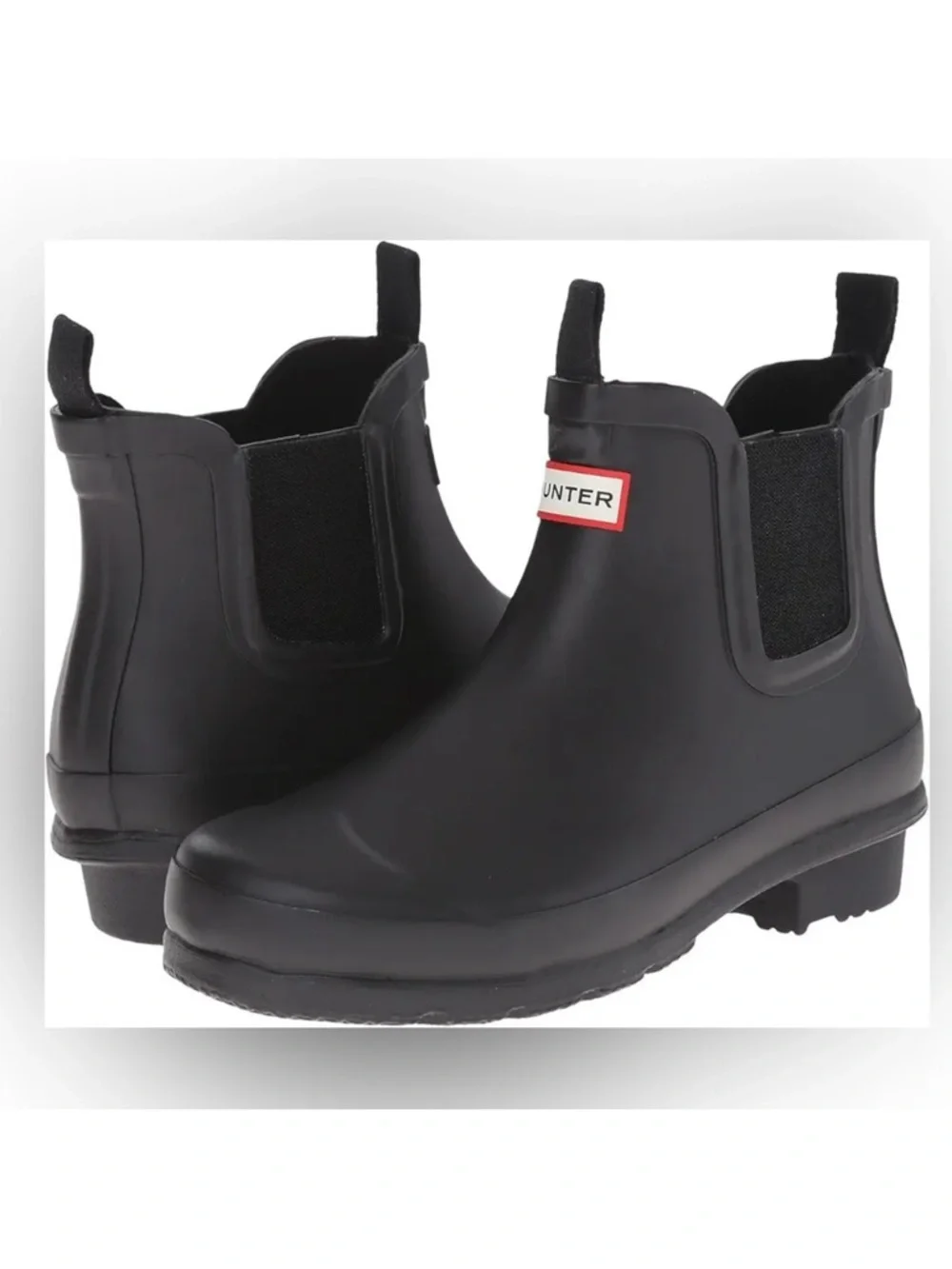 Hunter Kids Black Original Chelsea Waterproof Rain Boots—13C